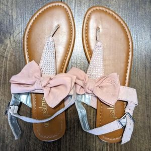 Palms Chiffon Bow Sandals - Size 8